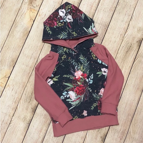 Sparkle & Pout floral French terry hoodie 18-24 months - Picture 2 of 5